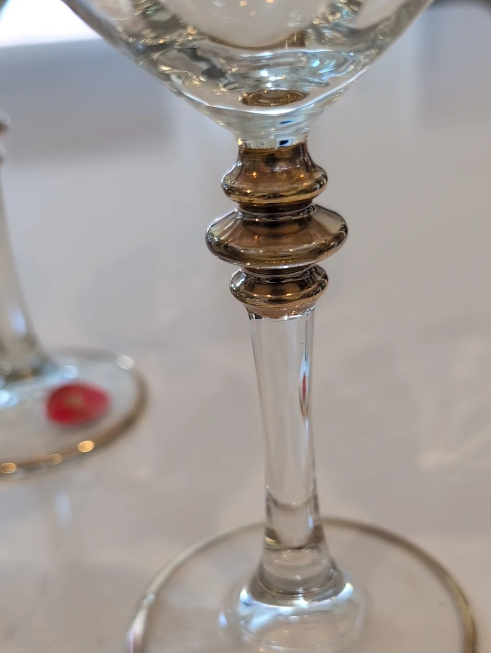Elegant Vintage Cristalleria Fumo 24K Gold-Rimmed Wine Glasses - Set of 3 Italy